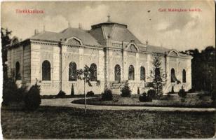 1911 Törökkanizsa, Nova Kanjiza, Novi Knezevac; Gróf Maldeghem kastély. Schwartz Antal kiadása / castle (b)