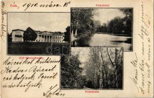 1910 Fót, Foth; Gróf Károlyi kastély, park. Kropacsek János kiadása