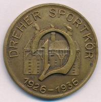 1936. Dreher Sportkör 1926-1936 kétoldalas Br sport emlékérem, LUDVIG BP gyártói jelzéssel, eredeti tokban (36mm) T:1-