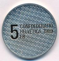 Svájc 1989B 5Fr Cu-Ni "Henri Guisan - Mozgósítása" T:PP fo. Switzerland 1989B 5 Francs Cu-...