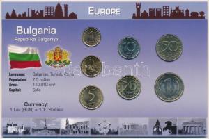 Bulgária 1999-2002. 1s-1L (7xklf) forgalmi sor kartonlapon T:1,1-  Bulgaria 1999-2002. 1 Stotinka - 1 Lev (7xdiff) coin set on cardboard C:UNC,AU