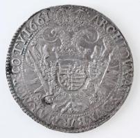 1661K-B Tallér Ag "I. Lipót" Körmöcbánya (28,48g) T:1-,2 patina / Hungary 1661K-B Thaler A...