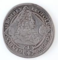 1695K-B 1/4 Tallér Ag I. Lipót Körmöcbánya (6,88g) T:2- / Hungary 1695K-B 1/4 Thaler Ag Leopold I Kremnitz (6,88g) C:VF Huszár: 1410., Unger II.: 1050.
