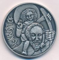 ~2000. Szent Kristóf / Társadalombiztosításért ezüstpatinázott fém emlékérem (42mm) T:1