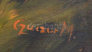 Czuczor M. jelzéssel. Kacsák. Olaj, fa, sérült, 30x43 cm