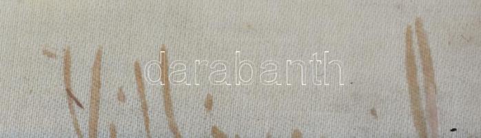 Villányi jelzéssel: Virágok. Akvarell, selyem, kartonra kasírozva, foltos üvegezett, enyhén sérült f...