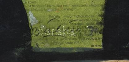 Bálint jelzéssel: Figurák. Kollázs, papír, kartonra ragasztva, 31x92 cm