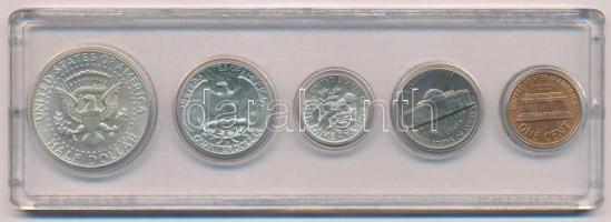 Amerikai Egyesült Államok 1964. 1c-1/2$ (5xklf) forgalmi sor lezárt plasztiktokban T:1,2 USA 1964. 1...