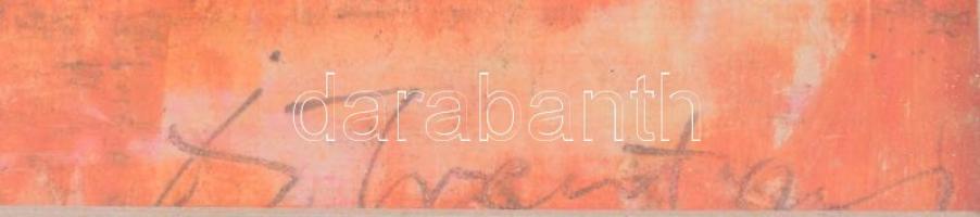 Olvashatatlan jelzéssel: Virágcsendélet kaktusszal. Kréta, papír, üvegezett keretben 40x28,5 cm