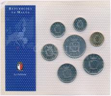 Málta 1998-2002. 1c-1L (7xklf) forgalmi sor műanyag tokban T:1 Malta 1998-2002. 1 Cent - 1 Lira (7xd...