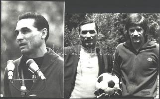 cca 1950-1960 Vegyes labdarúgás tétel, 6 db, közte MTK-Tatabánya tétel, a focisták között több fotón...