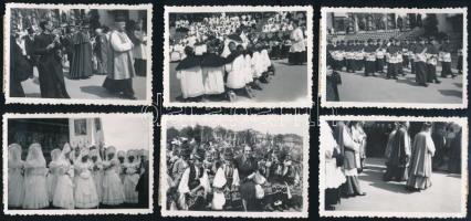 1938 Az Eucharisztikus Kongresszus és a Szent Év eseményein készült budapesti és vidéki fotók, 11 db, 6×9 cm