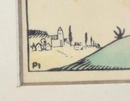 Pekáry István (1905-1981): Huszár, 1809. Régi magyar viseletek sorozatból, megjelent 1934-ben. Famet...