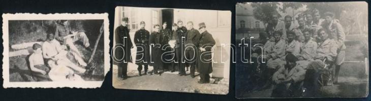cca 1930-1940 Magyar katonafotók, részben feliratozva, 28 db, 4×6 és 6×9 cm közötti méretekben