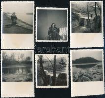 1955 Sztálinváros (Dunaújváros), városképek, 12 db fotó, 6×6 és 6×9 cm