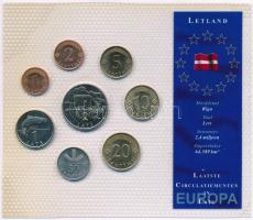 Lettország 1992-2003. 10h - 10K (8xklf) forgalmi sor műanyag tokban T:1 Latvia 1992-2003. 10 Halierov - 10 Korun (8xdiff) coin set in plastic case C:UNC