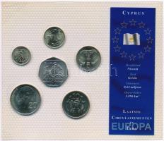 Ciprus 1998-2003. 1c-50c (6xklf) forgalmi sor műanyag tokban T:1 kis patina Cyprus 1998-2003. 1 Cent - 50 Cents (6xdiff) coin set in plastic case C:UNC small patina