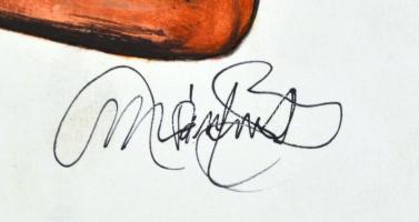 Olvashatatlan jelzéssel: Erotikus női portré. Ceruza, papír, kartonra kasírozva, fa keretben, 29,5x2...