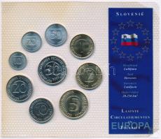 Szlovénia 1992-2003. 10s - 50T (9xklf) forgalmi sor műanyag tokban T:1 Slovenia 1992-2003. 10 Stotinov - 50 Tolarjev (9xdiff) coin set in plastic case C:UNC