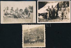 cca 1925-1935 Cserkészek csoportképei, 4 db fotó, 5,5×5,5 és 9×14 cm