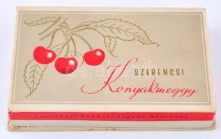 1966 Szerencsi Konyakmeggy-es papírdoboz, 9x15x2,5