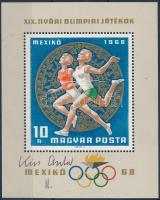 Kiss Antal olimpikon aláírása 1968 Olimpia (III.) - Mexikó blokkon