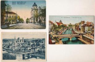 10 db RÉGI külföldi város képeslap / 10 pre-1945 European town-view postcards