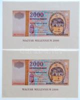 2000. 2000Ft "Millenium" (5x) sorszámkövetők, díszcsomagolásban T:I 
Adamo F56A