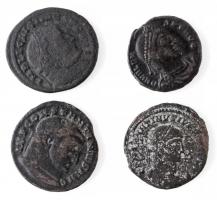 Római Birodalom 4db-os sisciai rézpénz tétel a Kr. u. III-IV századból T:2,2- patina Roman Empire 4pcs of Siscia copper coins from 3rd and 4th century AD C:XF,VF patina