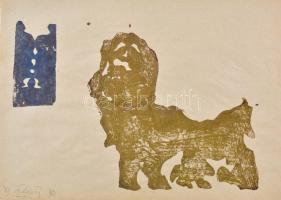 Bálint Endre (1914-1986): Szentendrei motívumok, monotípia, papír, nagyon apró szakadással, jelzett, 29,5x42 cm
