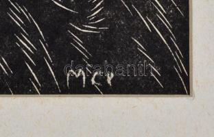 MCP jelzéssel: Jelenet. Fametszet  papír, paszpartuban, 32,5x25,5 cm