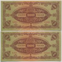 1945. 10.000P "MNB" bélyeggel (4x) sorszámkövetők T:II