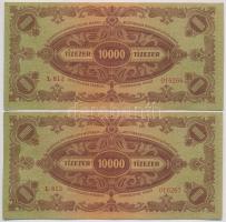 1945. 10.000P "MNB" bélyeggel (4x) sorszámkövetők T:II