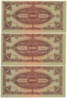 1945. 10.000P "MNB" bélyeggel (3x) sorszámkövetők T:III szép papír