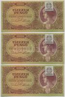 1945. 10.000P MNB bélyeggel (6x) sorszámkövetők T:I,I-