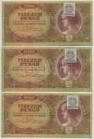 1945. 10.000P "MNB" bélyeggel (6x) sorszámkövetők T:I,I-