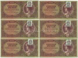 1945. 10.000P MNB bélyeggel (6x) 4+2 sorszámkövetők T:I,I-