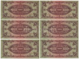 1945. 10.000P "MNB" bélyeggel (6x) 4+2 sorszámkövetők T:I,I-