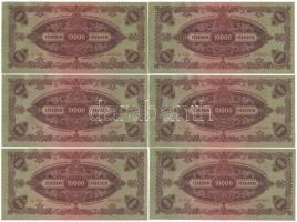 1945. 10.000P "MNB" bélyeggel (6x) sorszámkövetők T:I-