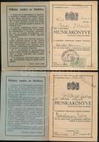1937-1944 Gyári munkás munkakönyve, benne M. Kir. Budapesti Nemzeti és Szabadkikötő, M. Kir. Hadiany...