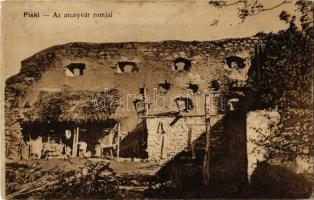 1917 Piski, Simeria; Az aranyvár romjai. Vasúti Levelezőlapárusítás 1545. / castle ruins (fl)