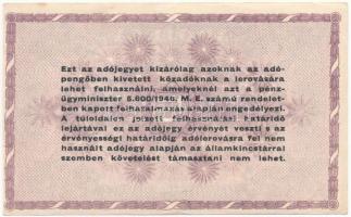 1946. 100.000AP sorozat- és sorszám nélkül T:I-