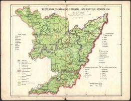 Békés, Bihar, Csanád-Arad-Torontál, Jász-Nagykun-Szolnok vármegye térképe, kis szakadással, 24×32 cm