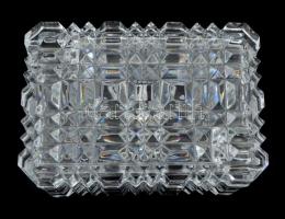 Üveg cigarettatartó doboz, hamutartós tetővel, kis kopásnyomokkal, 12×8,5×6,5 cm