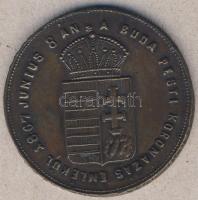 Cca. Századforduló DN "1865. Országgyűlés megnyitása - 1867. Buda Pesti Koronázás" Br emlékérem T:2