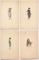 18 db RÉGI használatlan olasz művész képeslap / 18 pre-1945 unused Italian art motive postcards