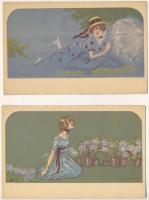 18 db RÉGI használatlan olasz művész képeslap / 18 pre-1945 unused Italian art motive postcards