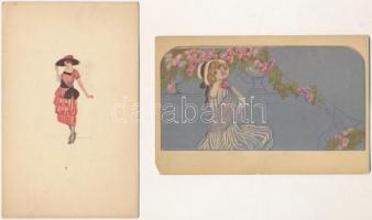 18 db RÉGI használatlan olasz művész képeslap / 18 pre-1945 unused Italian art motive postcards
