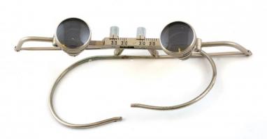 Régi NDK-s 2x nagyítószemüveg, tokban, 12×13 cm