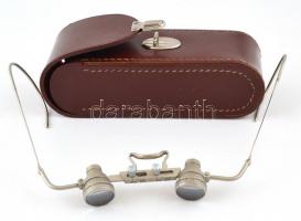 Régi NDK-s 2x nagyítószemüveg, tokban, 12×13 cm